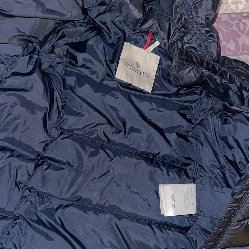 Moncler Dark Blue Hooded Puffer Jacket - Picture 2 of 5